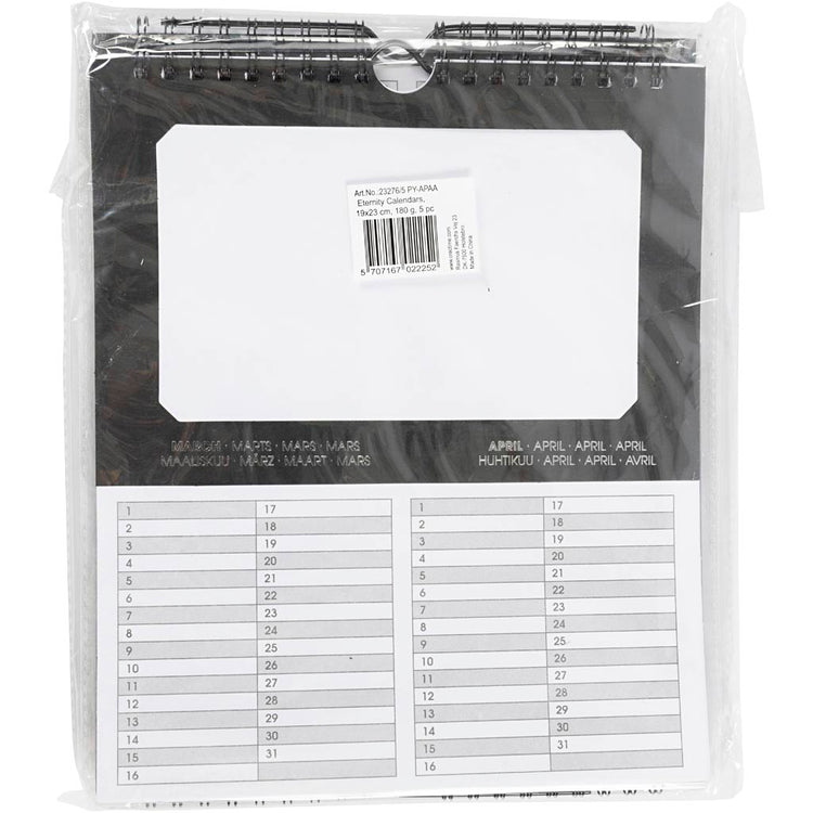 Creativ Company Internationaler Geburtstagskalender, Größe 19x23 cm, Lochgröße 15,3x9,2 cm, 180 g, 5 Stück 1 Box