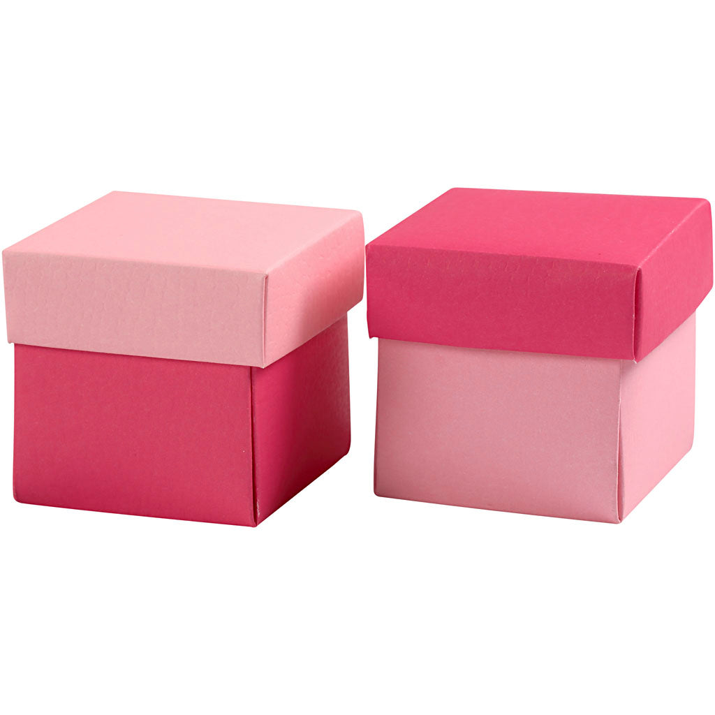 Creativ Company Faltschachtel, Größe 5,5x5,5 cm, 250 g, rosa, 10 Stück 1 Karton