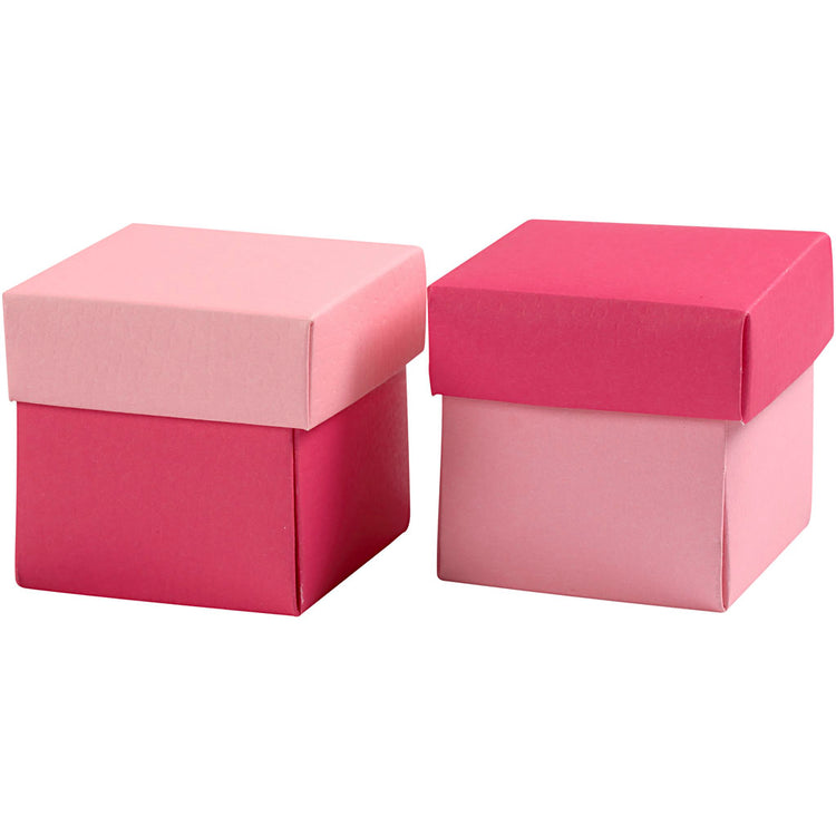 Creativ Company Faltschachtel, Größe 5,5x5,5 cm, 250 g, rosa, 10 Stück 1 Karton