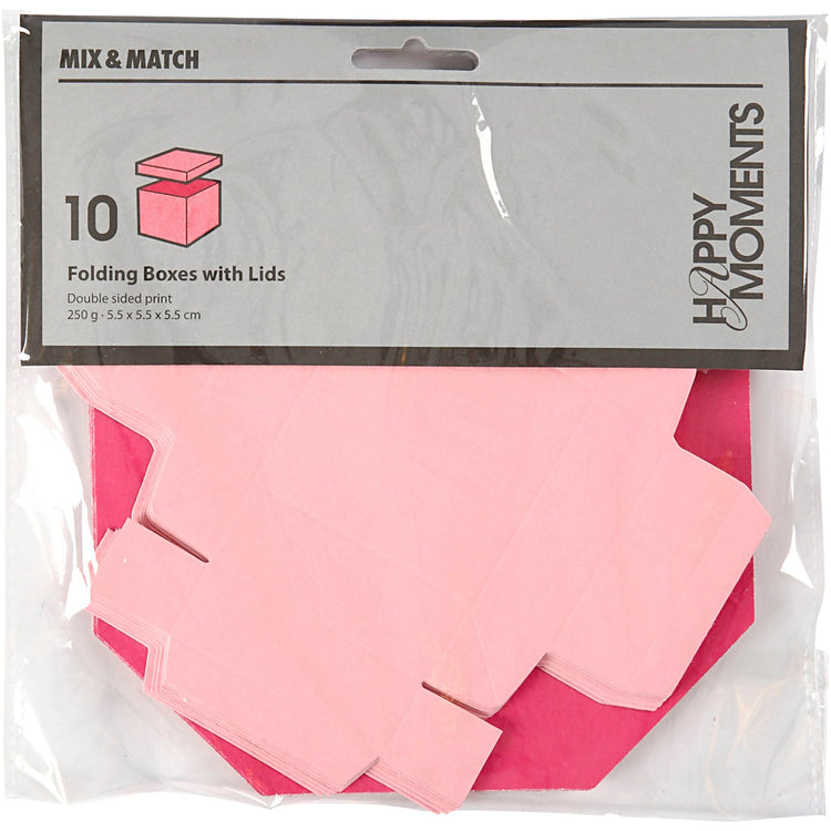 Creativ Company Faltschachtel, Größe 5,5x5,5 cm, 250 g, rosa, 10 Stück 1 Karton