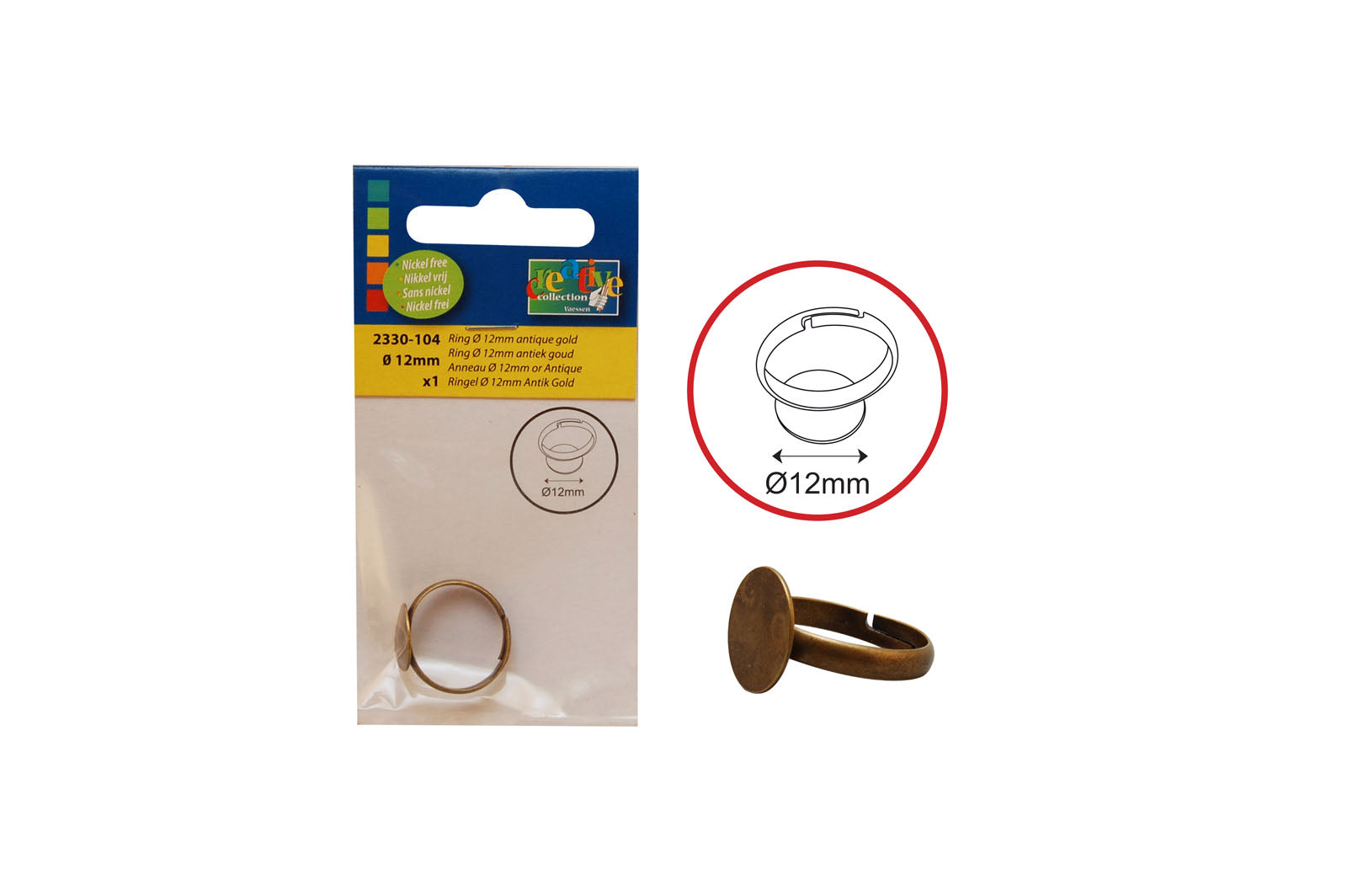 Vaessen creative • Ring 12 mm Antikgold