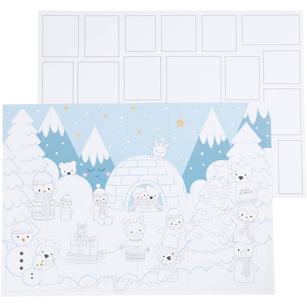 Creativ Company Weihnachtskalender, Größe 30x42 cm, 30 Stück 1 Box