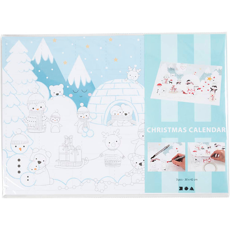 Creativ Company Weihnachtskalender, Größe 30x42 cm, 30 Stück 1 Box