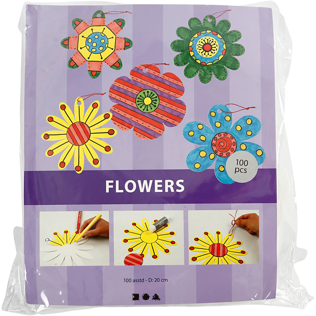 Creativ Company Flowers, D 20 cm, 400 g, weiß, 5x20 Stück 1 Box
