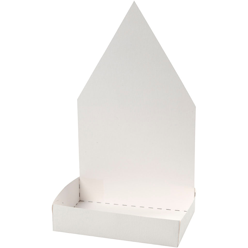 Creativ Company Brunnenkressebehälter mit Figur, Haus, H: 20 cm, weiß, 6er Set 1 Box