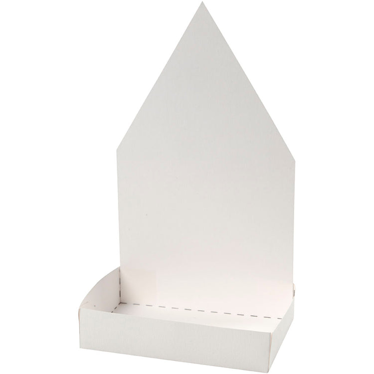 Creativ Company Brunnenkressebehälter mit Figur, Haus, H: 20 cm, weiß, 6er Set 1 Box