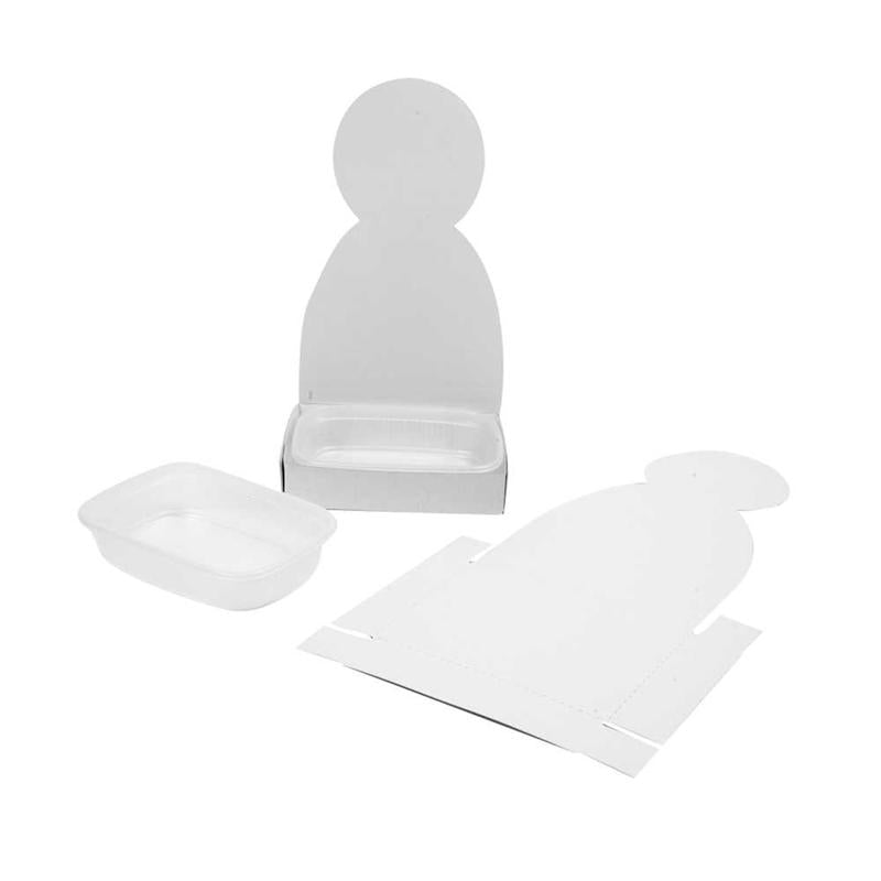 Creativ Company Brunnenkresse-Tablett mit Figur, Person, H: 20 cm, weiß, 6er-Set 1 Box