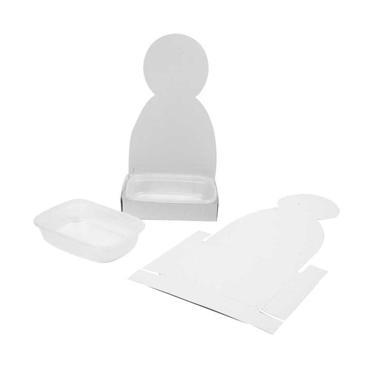 Creativ Company Brunnenkresse-Tablett mit Figur, Person, H: 20 cm, weiß, 6er-Set 1 Box
