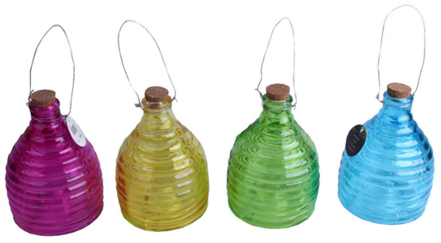 Wespenfänger aus geripptem Glas, 21 cm