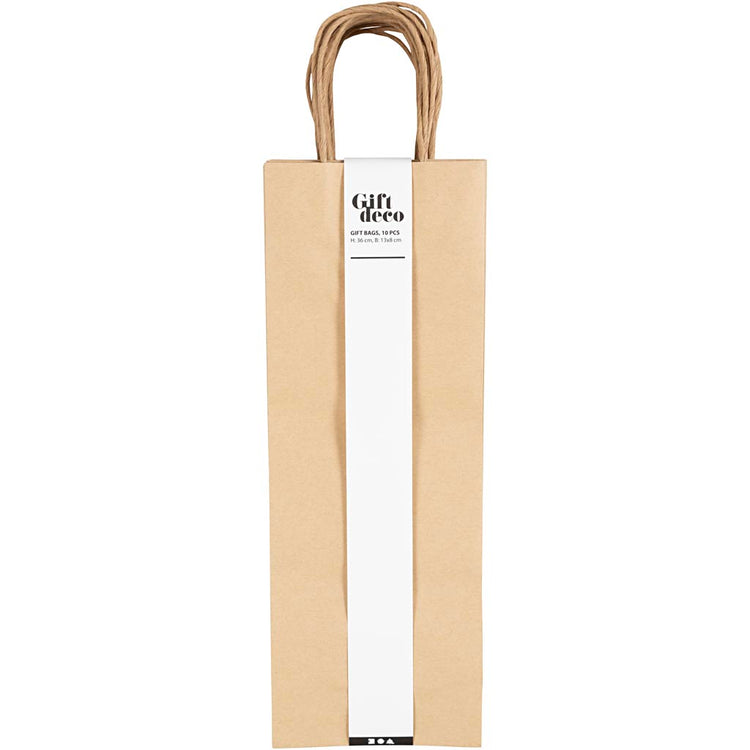 Creativ Company Papiertüten, H: 36 cm, B: 13x8 cm, 125 gr, braun, 10 Stück 1 Karton