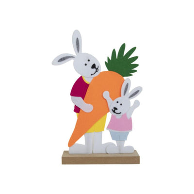 Svenska lebender Osterhase aus Filz mit Karotte, 35 cm