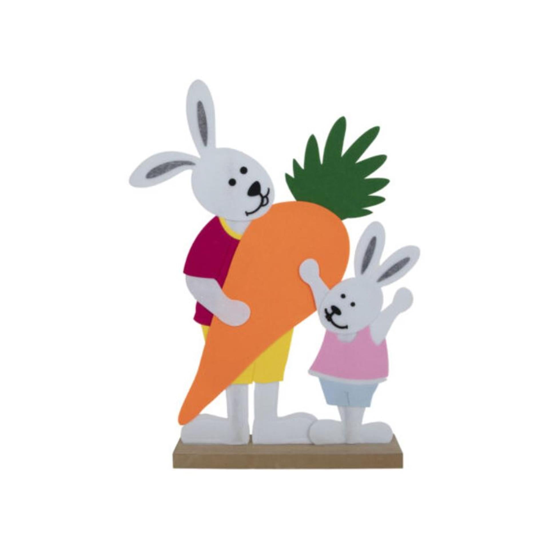 Svenska lebender Osterhase aus Filz mit Karotte, 51 cm