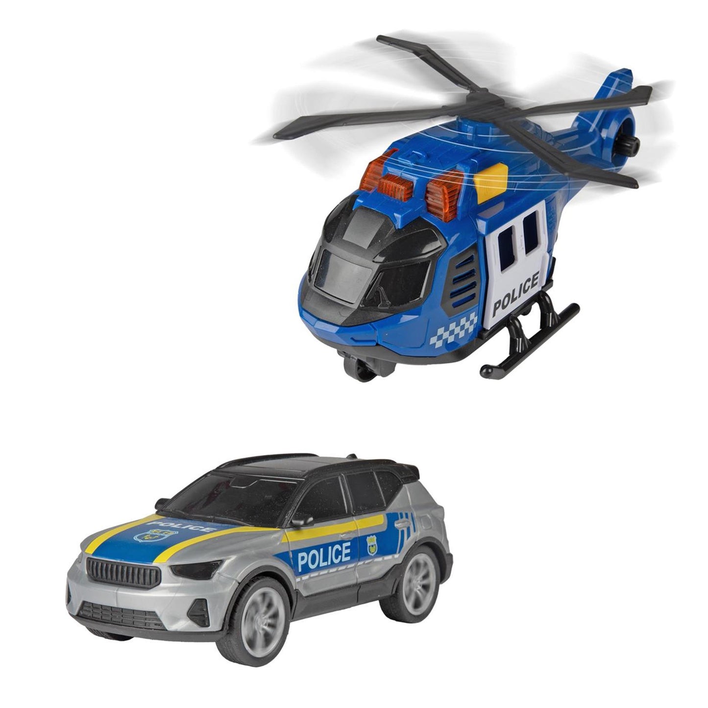 Toi-toys Hubschrauber 20cm +l-g mit Auto 12cm 2sort