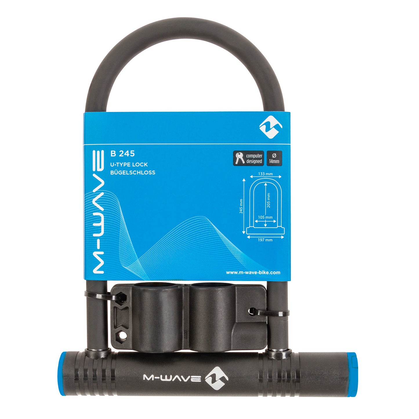 M-Wave U-Lock B245 Fahrradschloss – 256 mm – Schwarz
