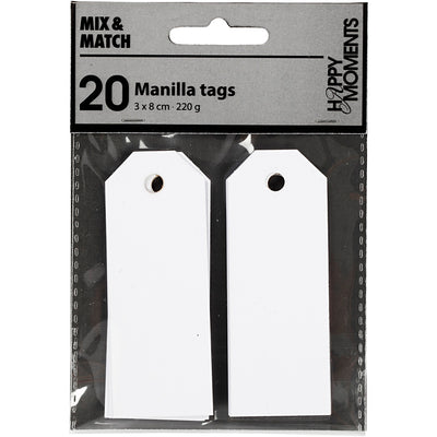 Creativ Company Manilla Labels White, 20st.