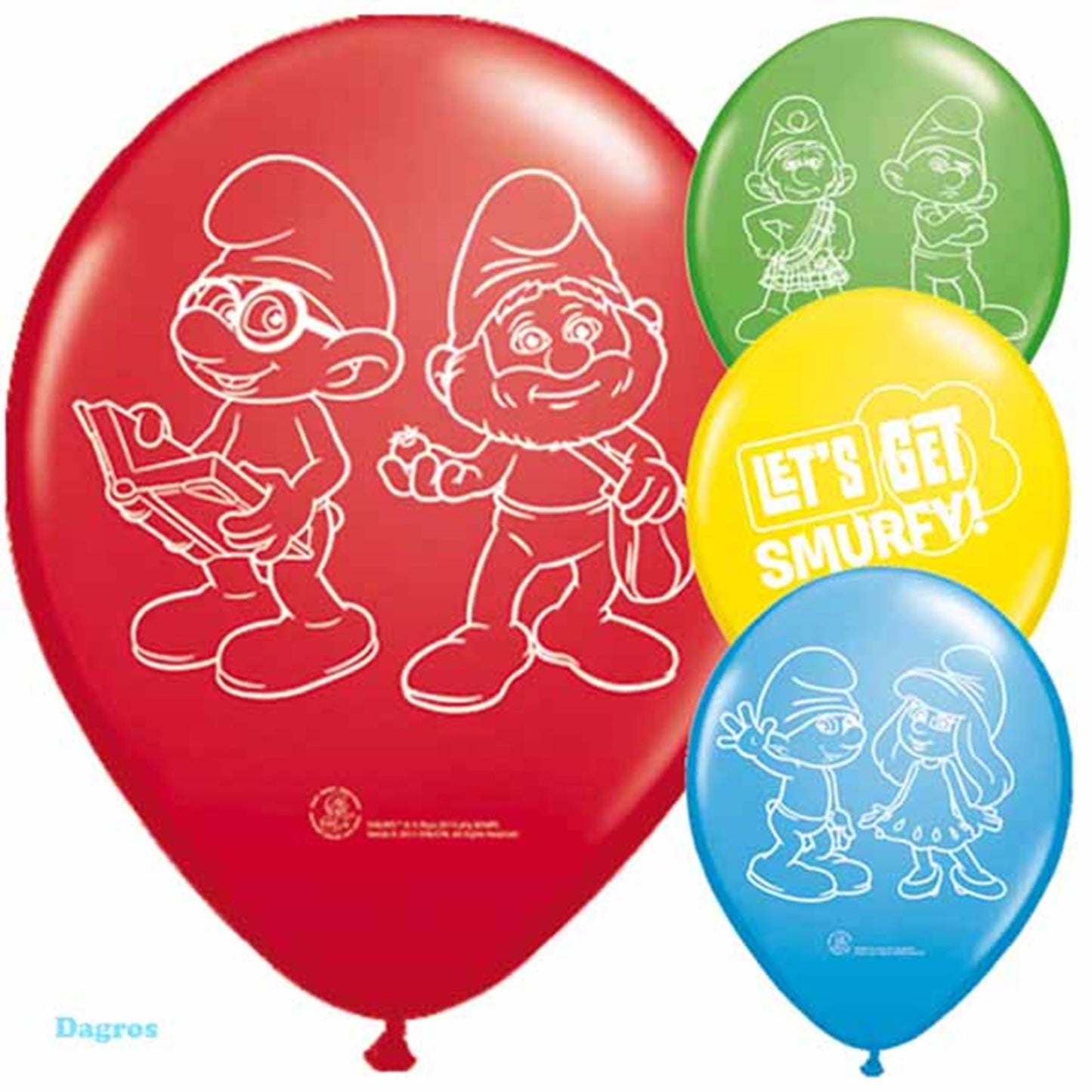Schlumpf-Luftballons, Beutel mit 8 Stück