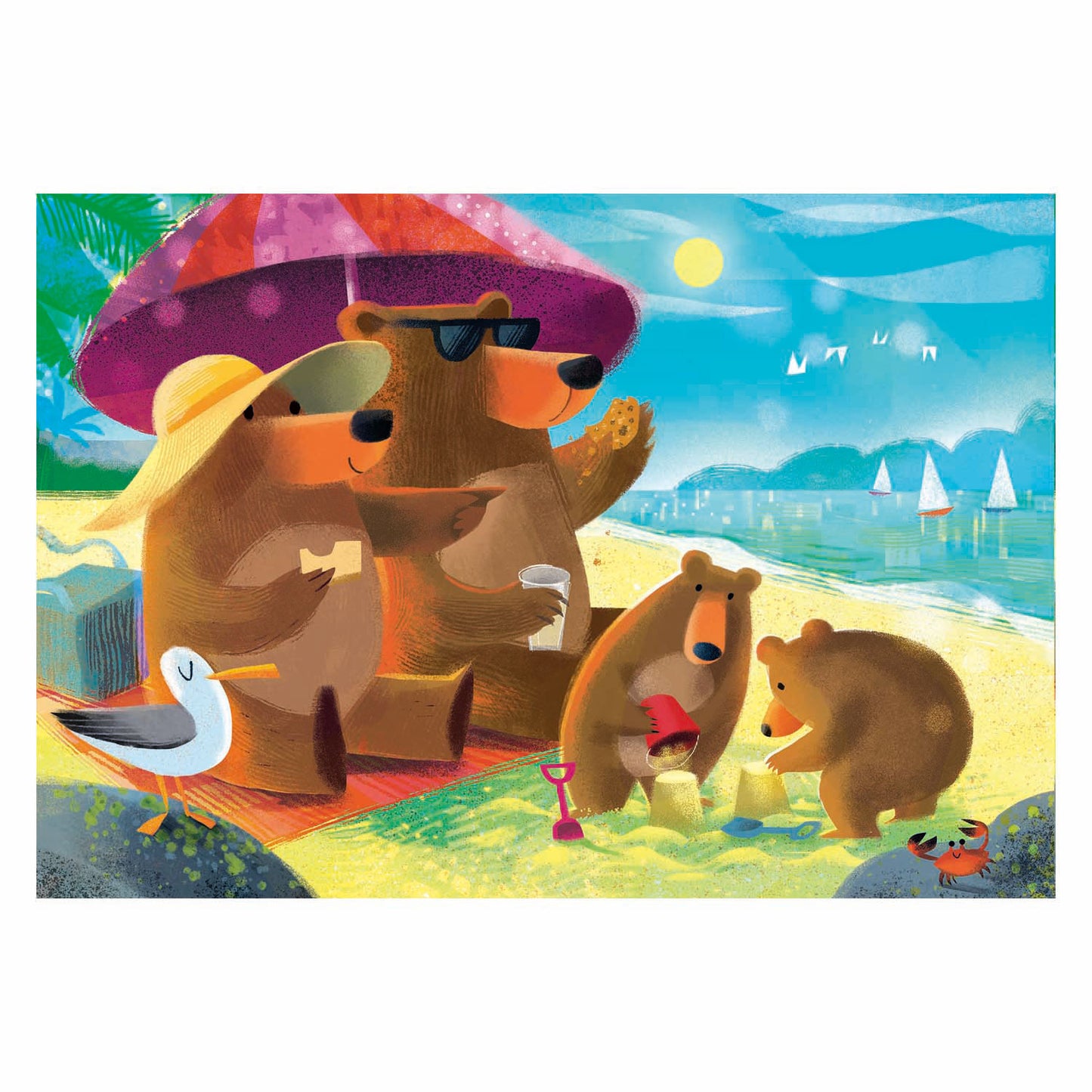Ravensburger Puzzle Bär Familienurlaub - 2x24 Teile.