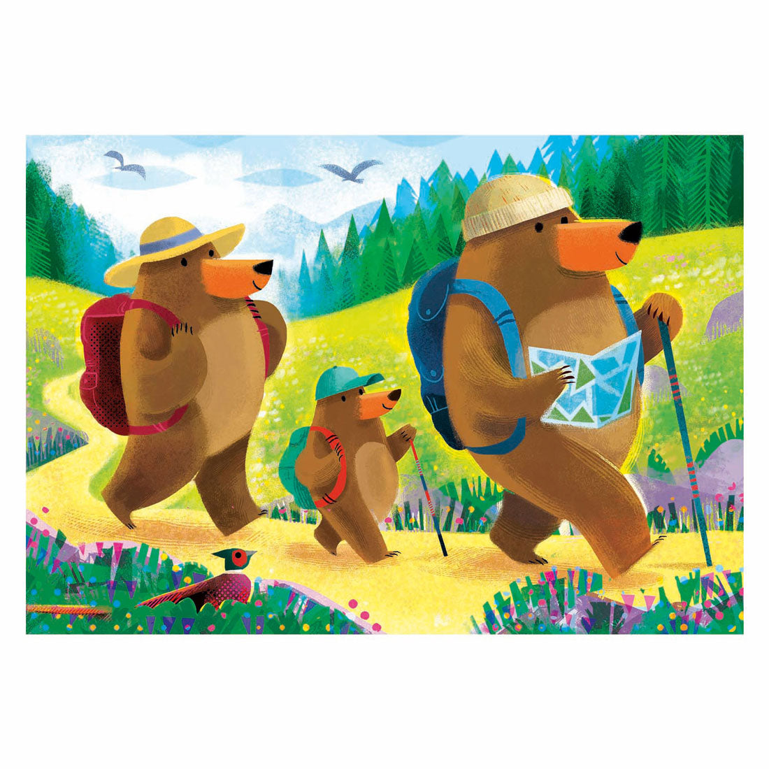 Ravensburger Puzzle Bär Familienurlaub - 2x24 Teile.