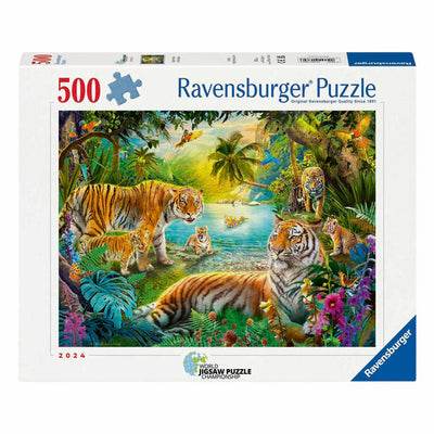 Ravensburger Puzzle Tiger Familie in den Oasis 500 Stücke