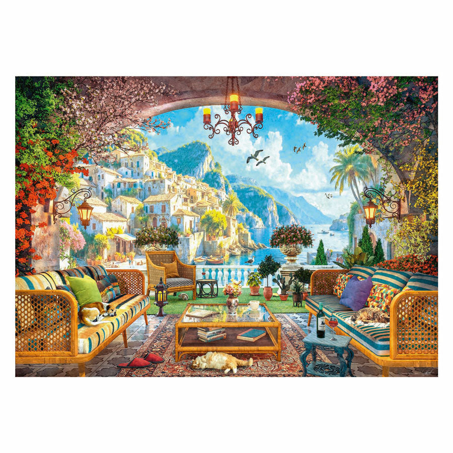 Ravensburger Puzzle Mittelmeer Terrasse Ansicht 1000 Stücke