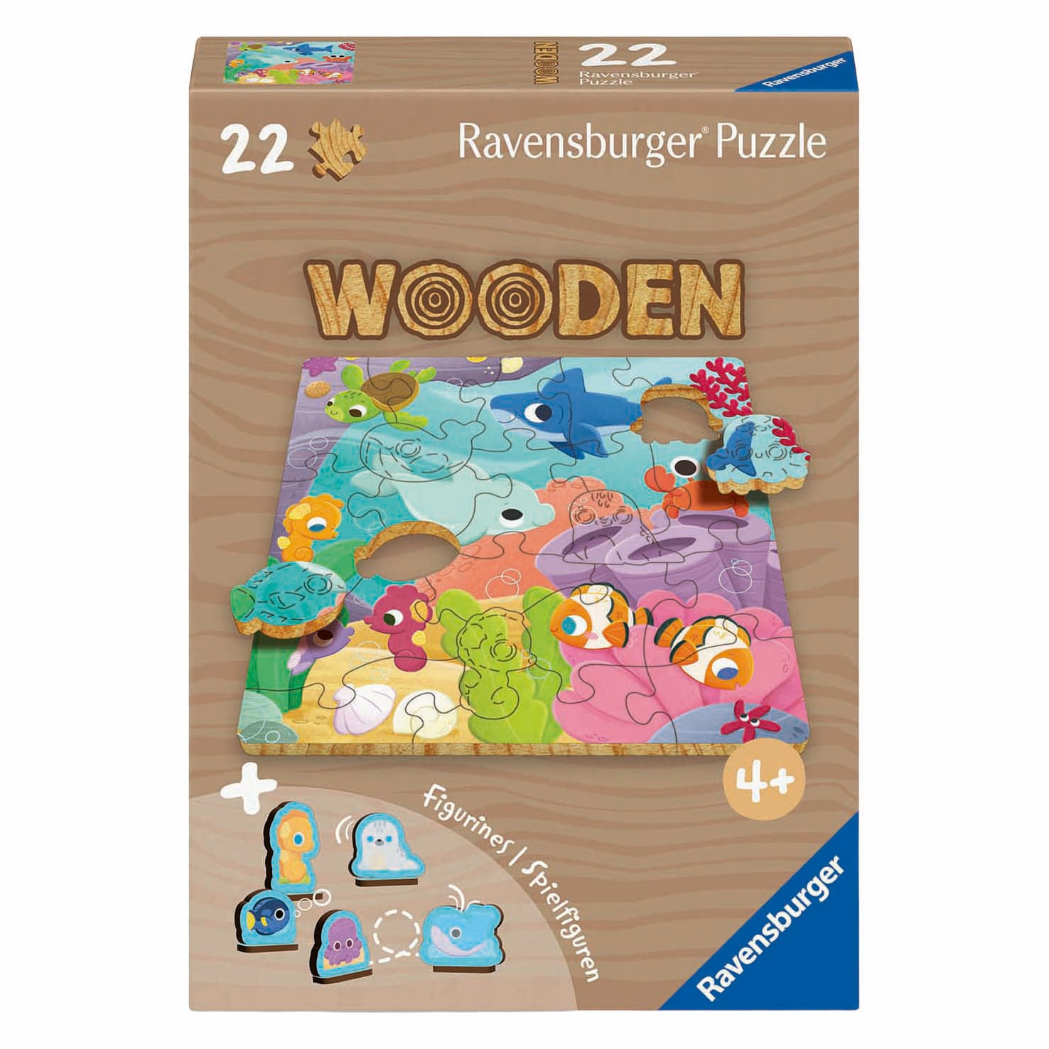 Ravensburger Holzpuzzle Unterwassertiere - 22 Teile.