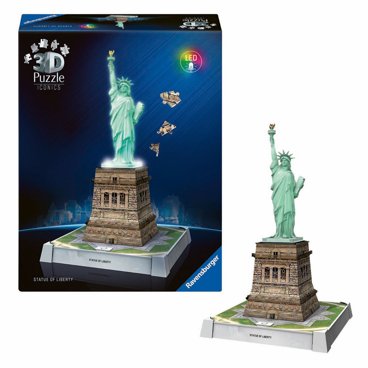 Ravensburger 3D-Puzzle Icons Freiheitsstatue - mit Licht - 128 Teile.