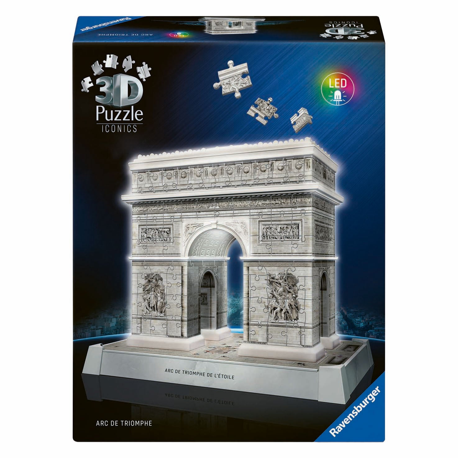 Ravensburger 3D-Puzzle Iconics Arc de Triomphe Paris - mit Licht - 255 Teile.