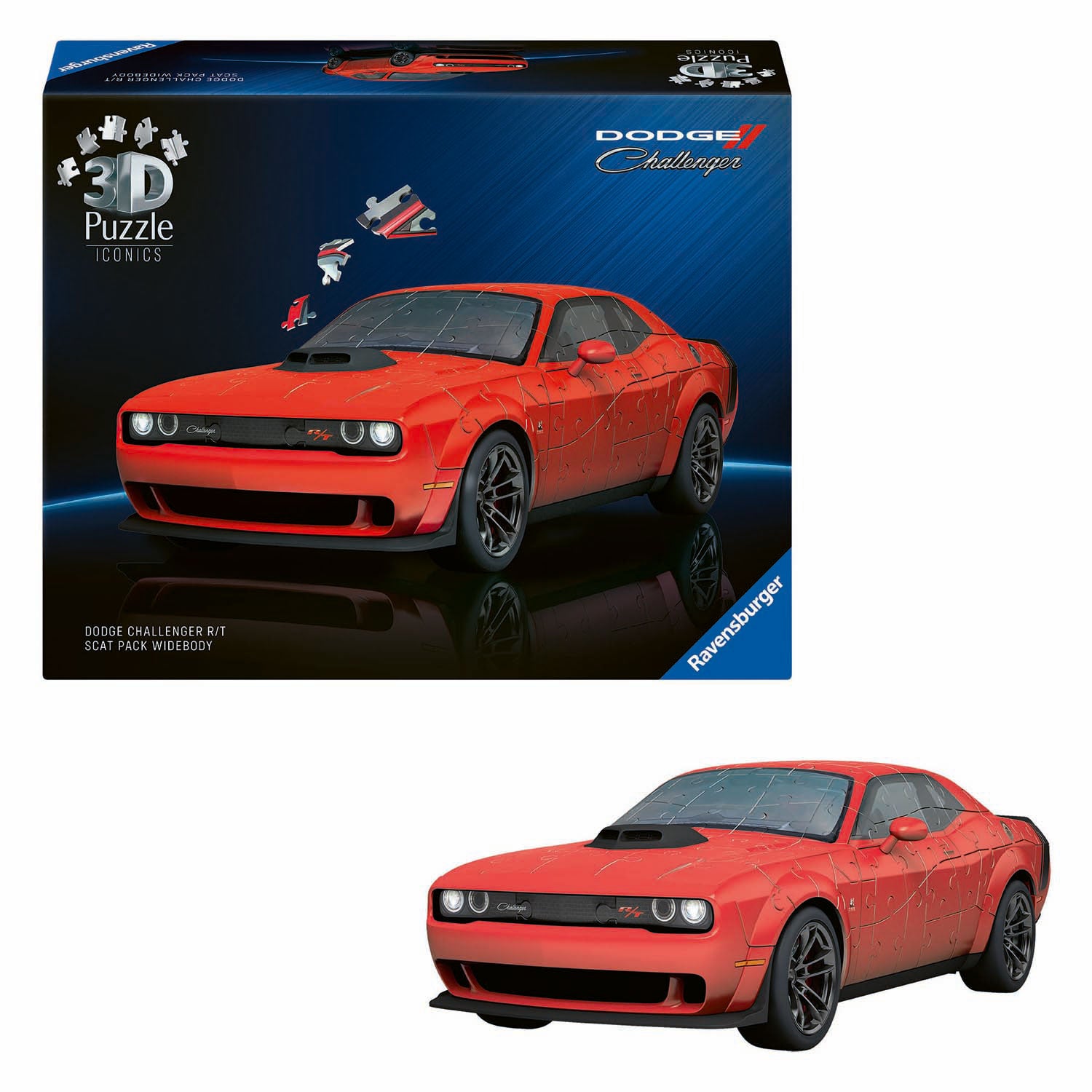 Ravensburger 3D-Puzzle Iconics Dodge Challenger - 167 Teile.