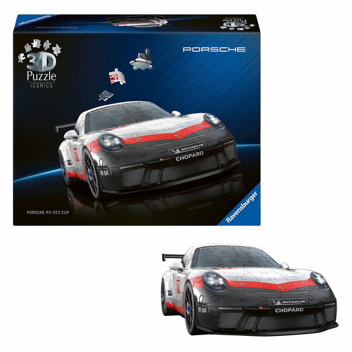 Ravensburger 3D-Puzzle Ikonen Porsche 911 GT3 Cup - 154 Teile.