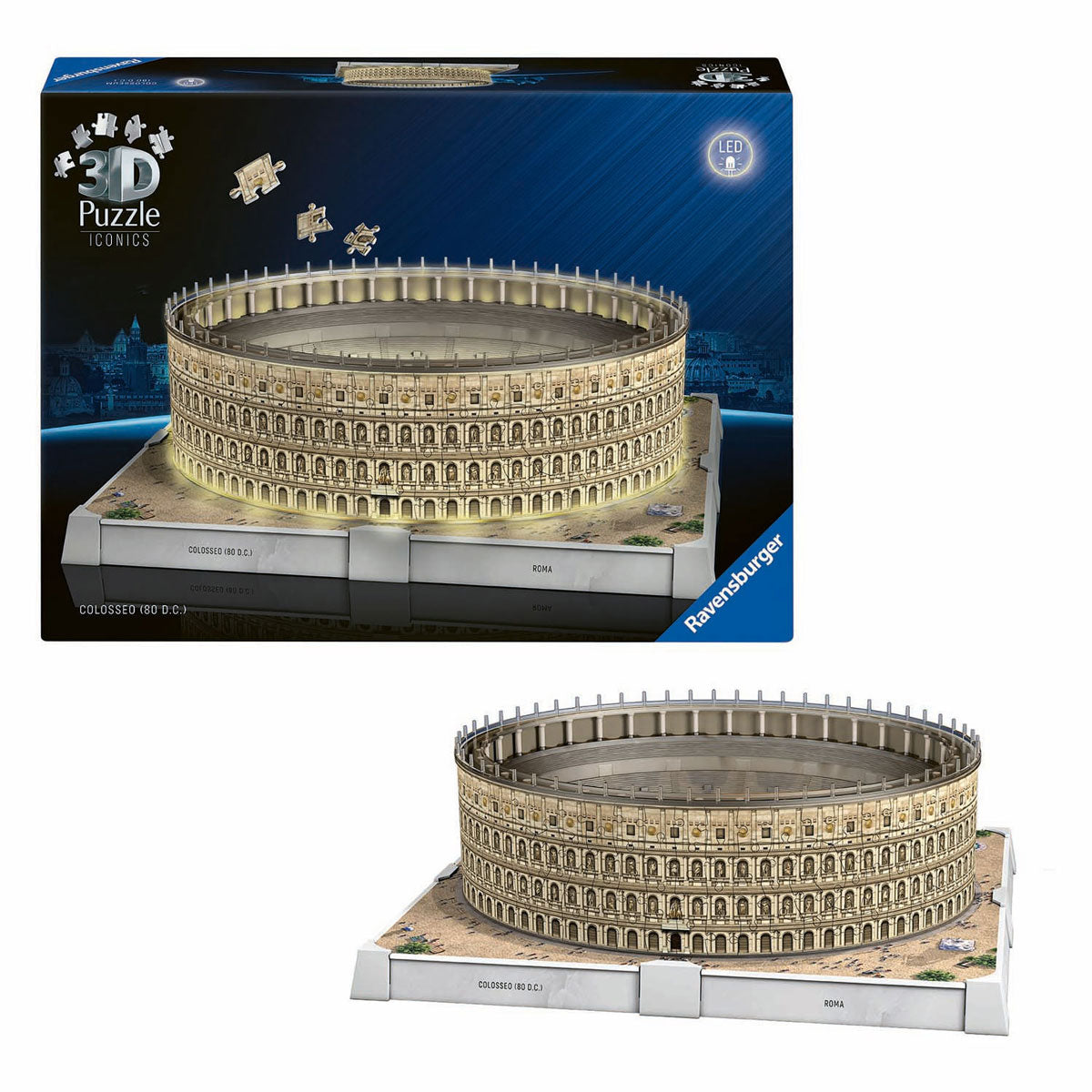 Ravensburger 3D-Puzzle Icons Kolosseum Rom – mit Licht – 291.