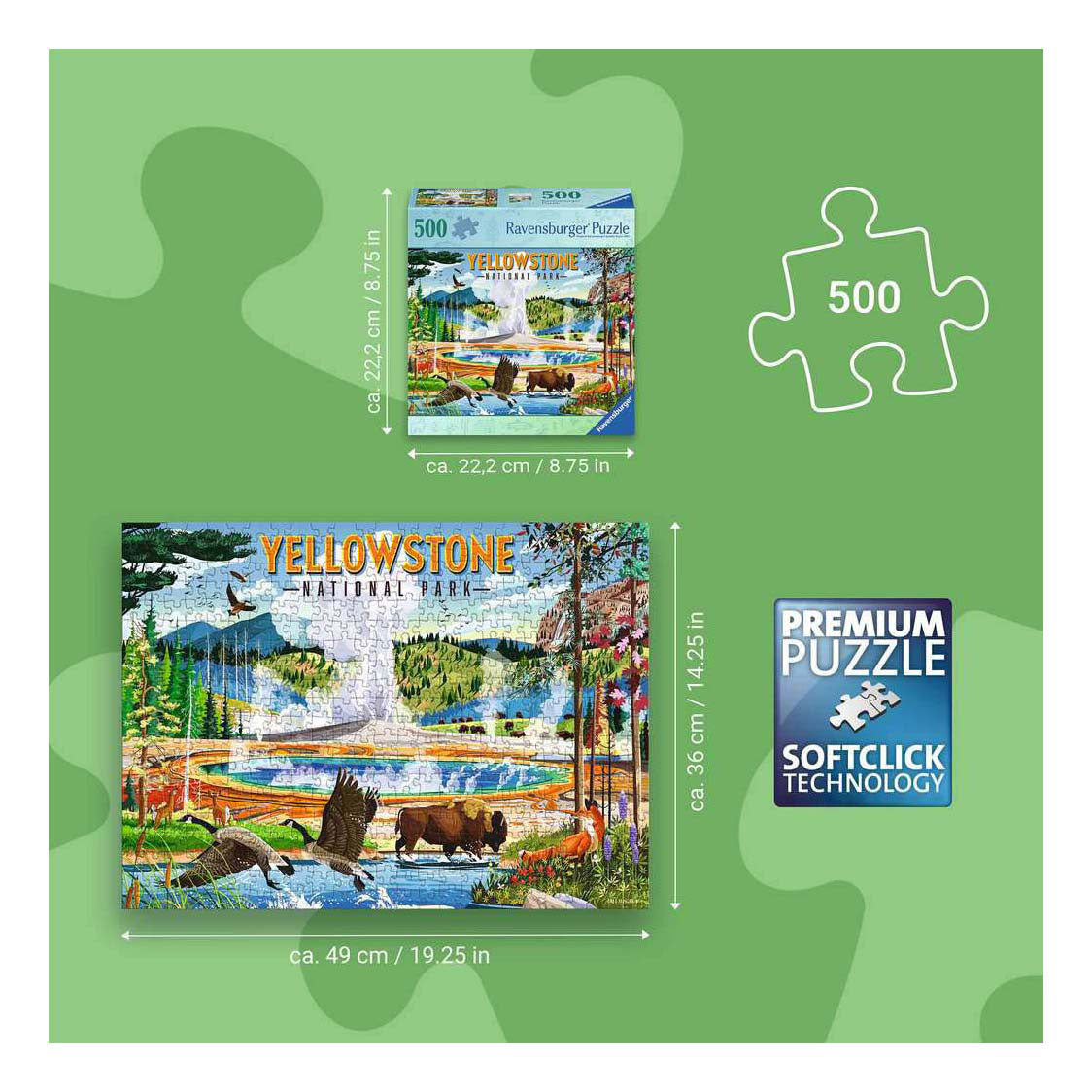 Ravensburger Puzzle Yellowstone Nationalpark - 500 Teile.