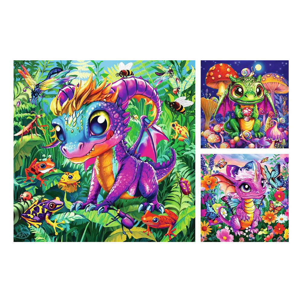 Ravensburger Puzzle Baby-Gartendrachen – 3x49 Teile.