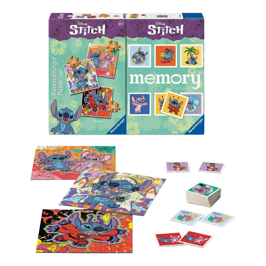 Ravensburger Stitch 3-in-1-Puzzle und Memory – 25-36-49 Teile.