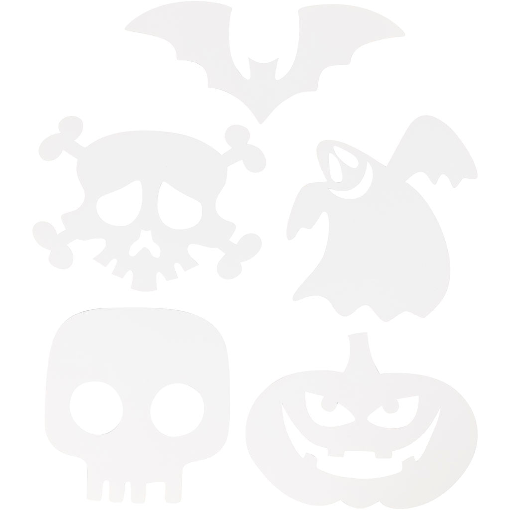 Creativ Company Halloween-Figuren, Größe 25x17 cm, 230 g, weiß, 16 Stück 1 Karton
