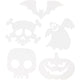 Creativ Company Halloween-Figuren, Größe 25x17 cm, 230 g, weiß, 16 Stück 1 Karton