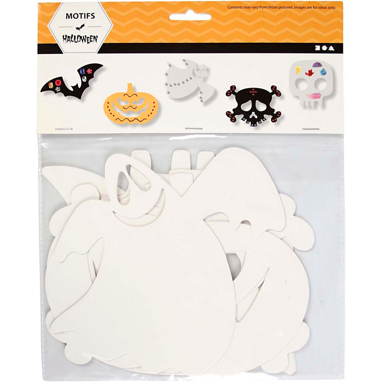 Creativ Company Halloween-Figuren, Größe 25x17 cm, 230 g, weiß, 16 Stück 1 Karton
