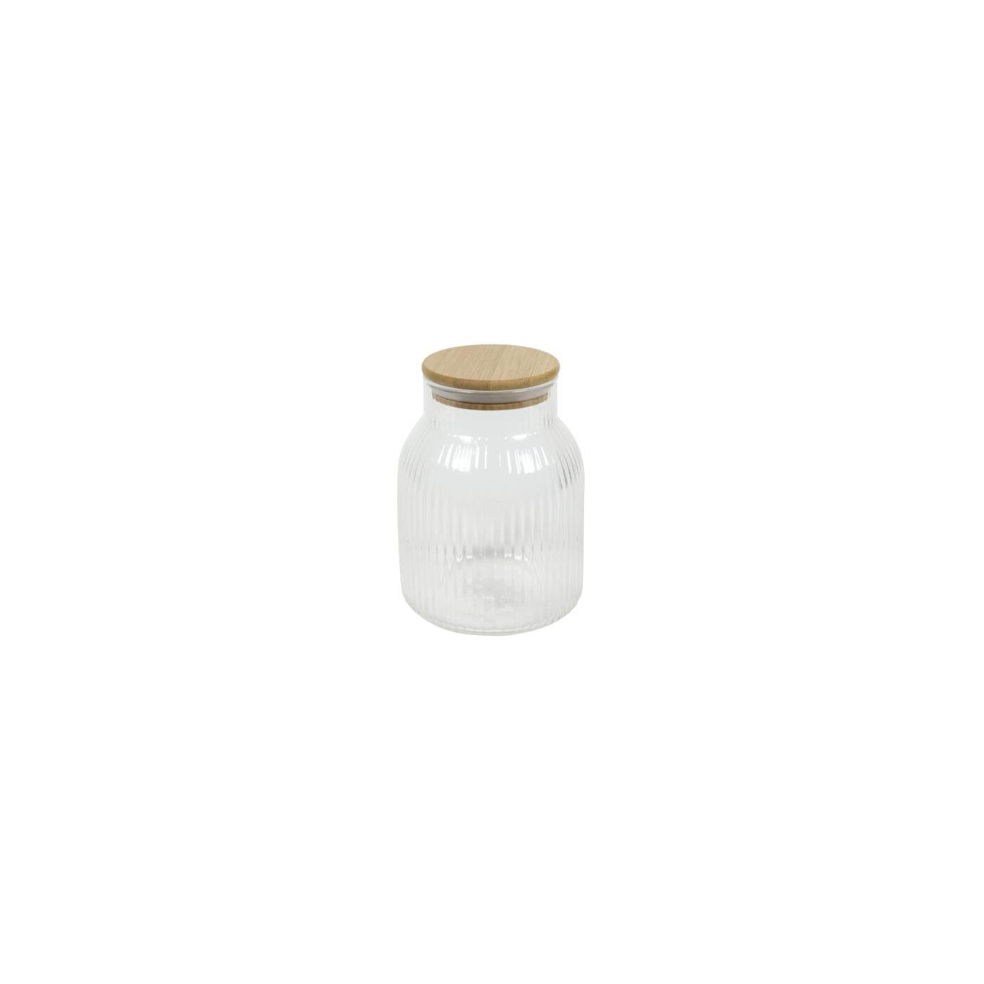 Vorratsglas Lines Glas Bambus H16cm