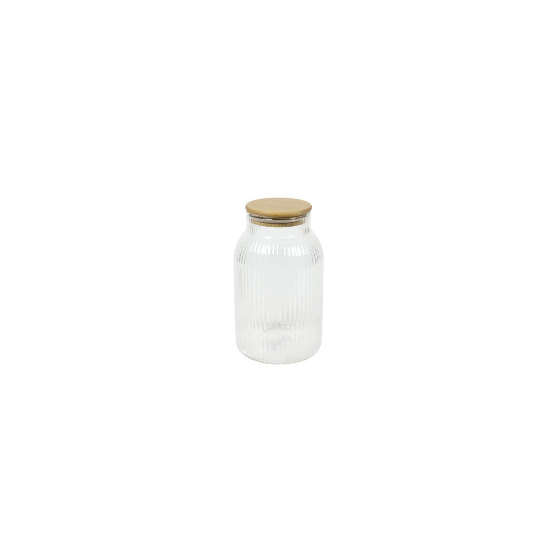 Vorratsglas Lines Glas Bambus H20,5cm