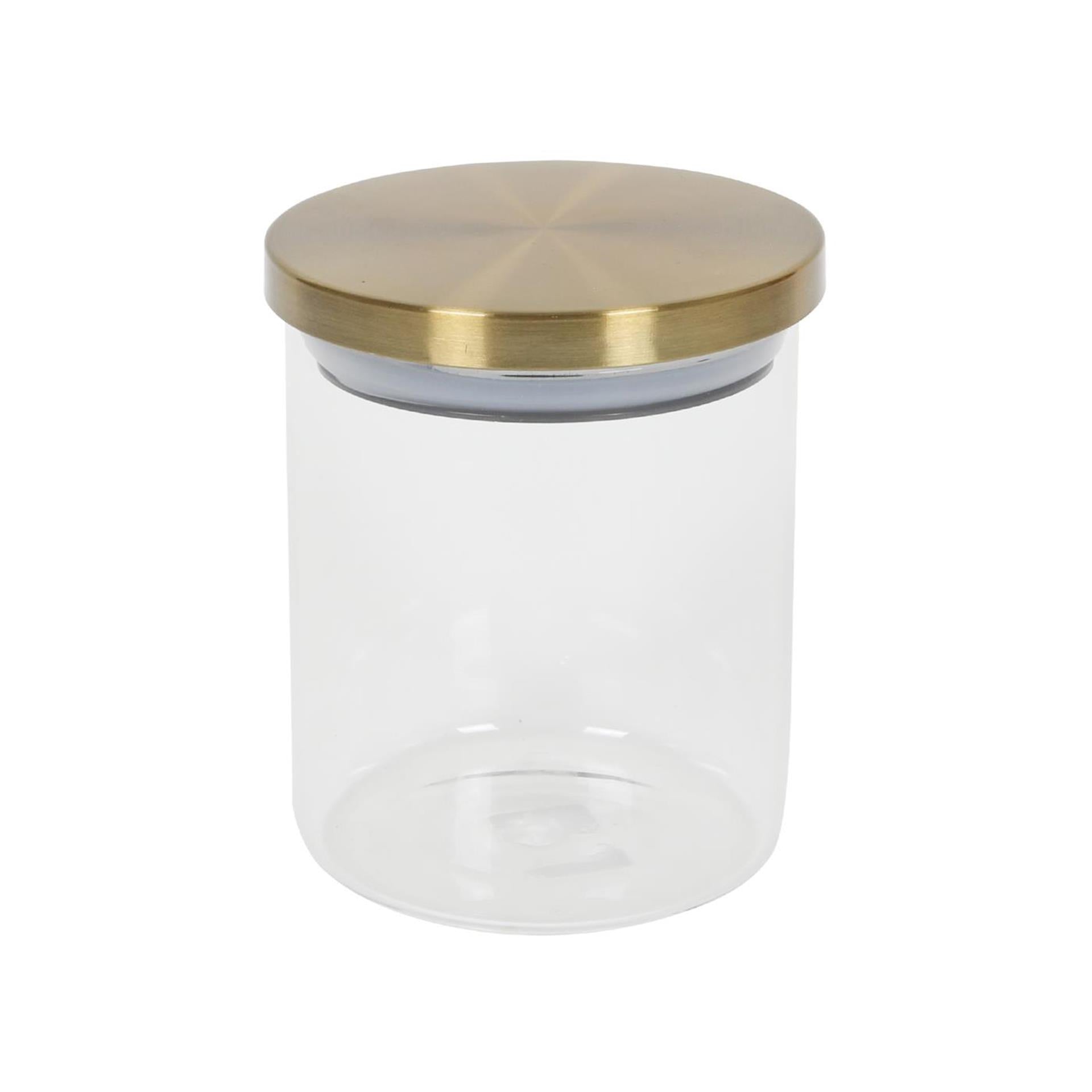 Vorratsglas aus Glas mit goldenem Deckel, 600 ml