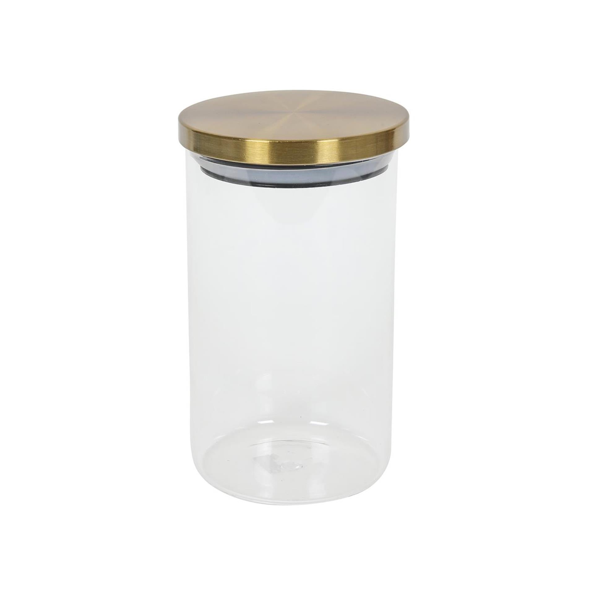 Vorratsglas aus Glas mit goldenem Deckel, 900 ml