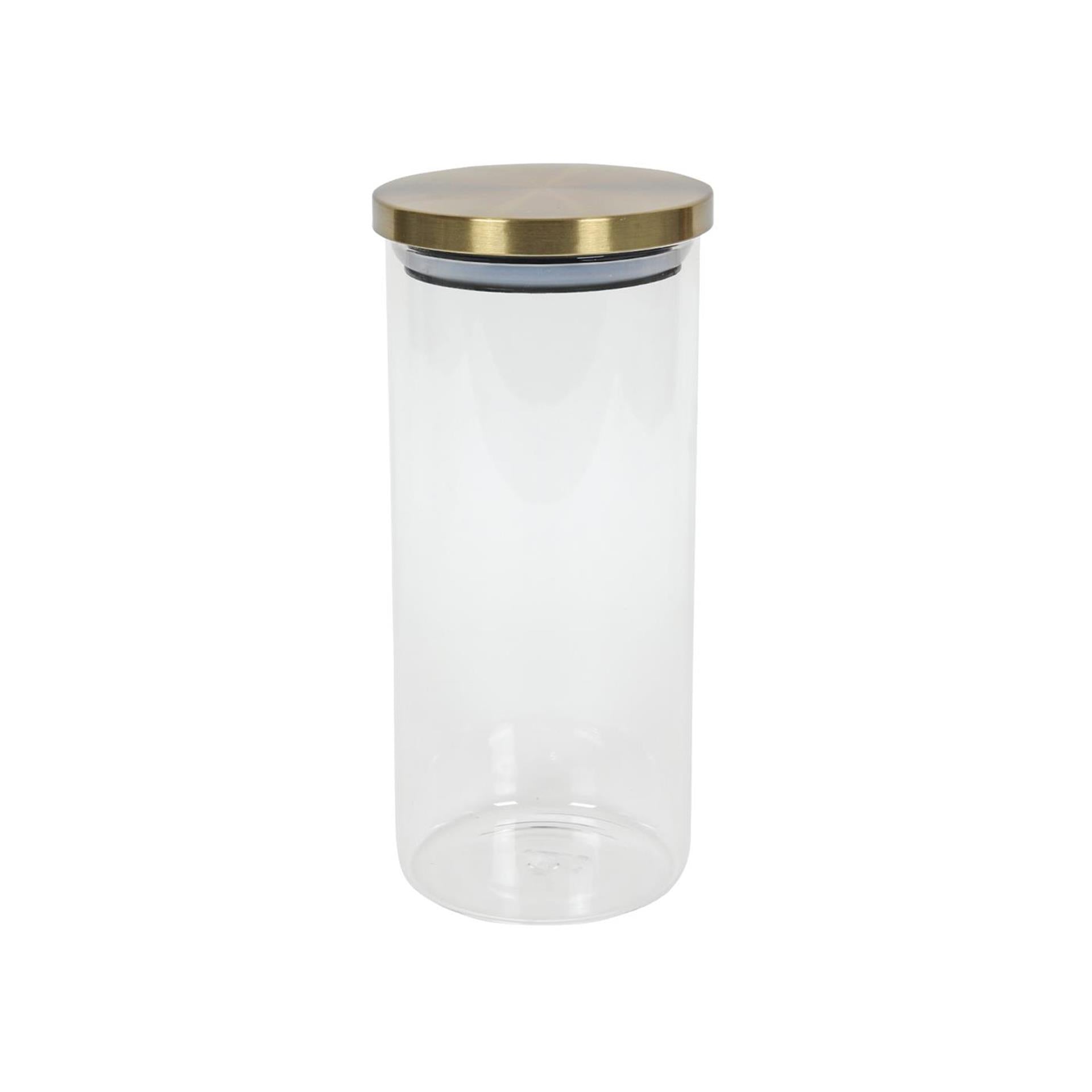 Vorratsglas aus Glas mit goldenem Deckel, 1200 ml