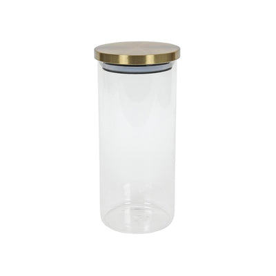 Vorratsglas aus Glas mit goldenem Deckel, 1200 ml