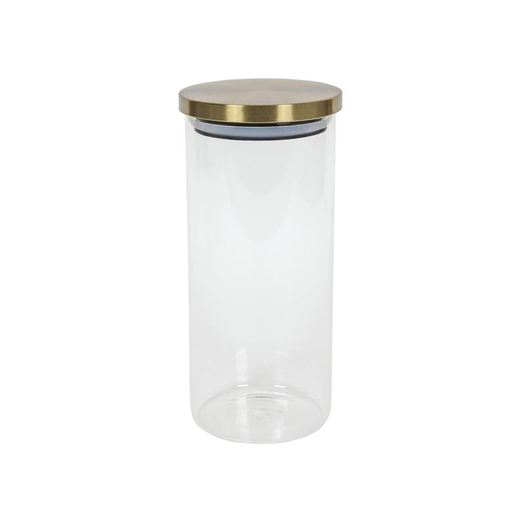 Vorratsglas aus Glas mit goldenem Deckel, 1200 ml
