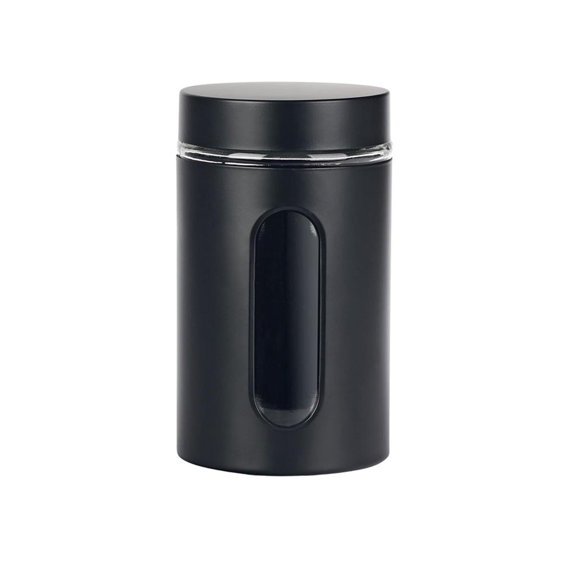 Vorratsglas für Küchenutensilien, Fenster, schwarz matt, 0,9 l, Glas