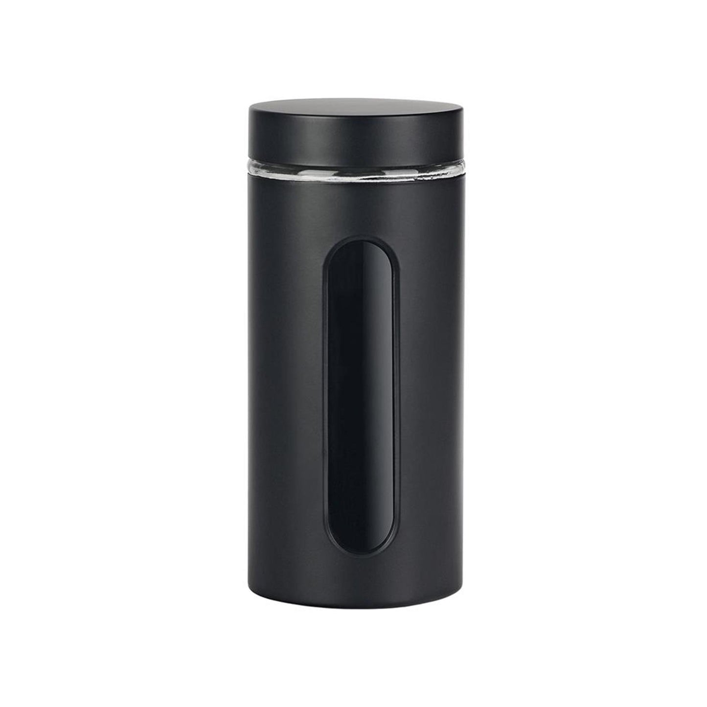 Vorratsglas für Küchenutensilien, Fenster, schwarz matt, 1,2 l, Glas