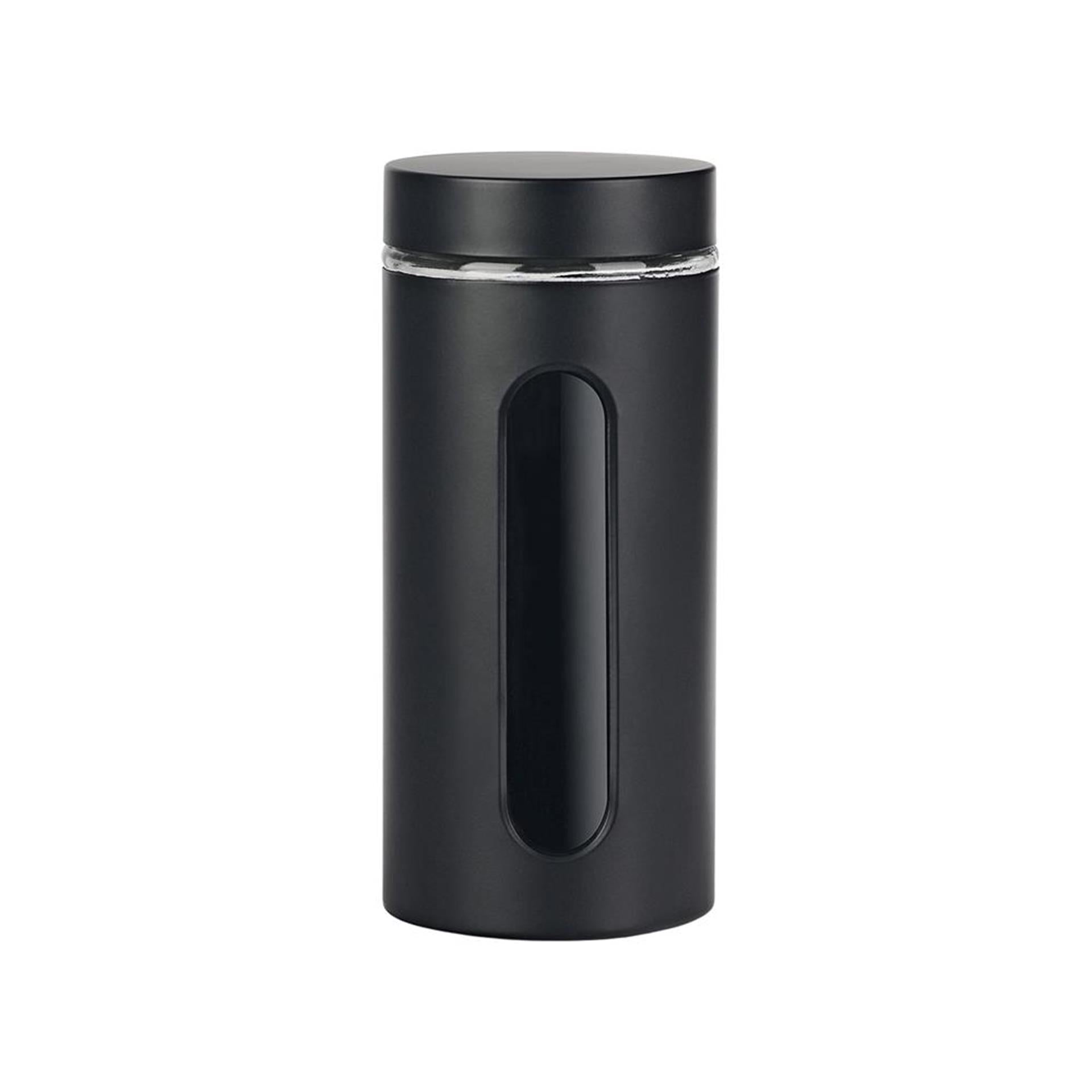 Vorratsglas für Küchenutensilien, Fenster, schwarz matt, 1,2 l, Glas