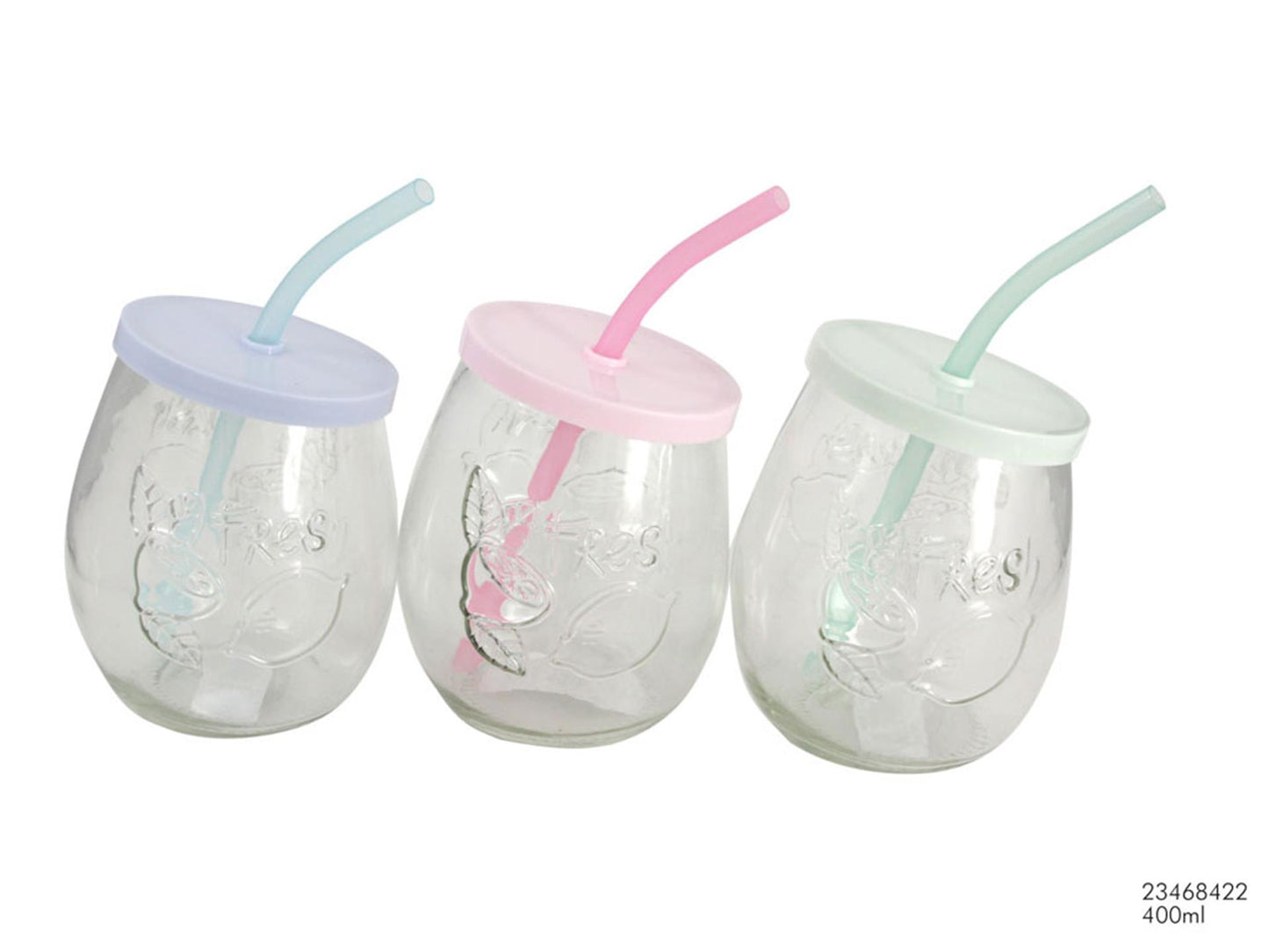Becher oval 400ml mit Strohhalm