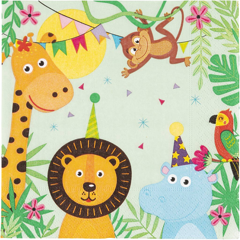 Servietten Partytiere 33x33 cm