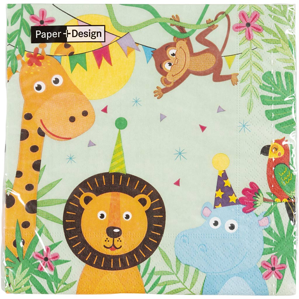 Servietten Partytiere 33x33 cm