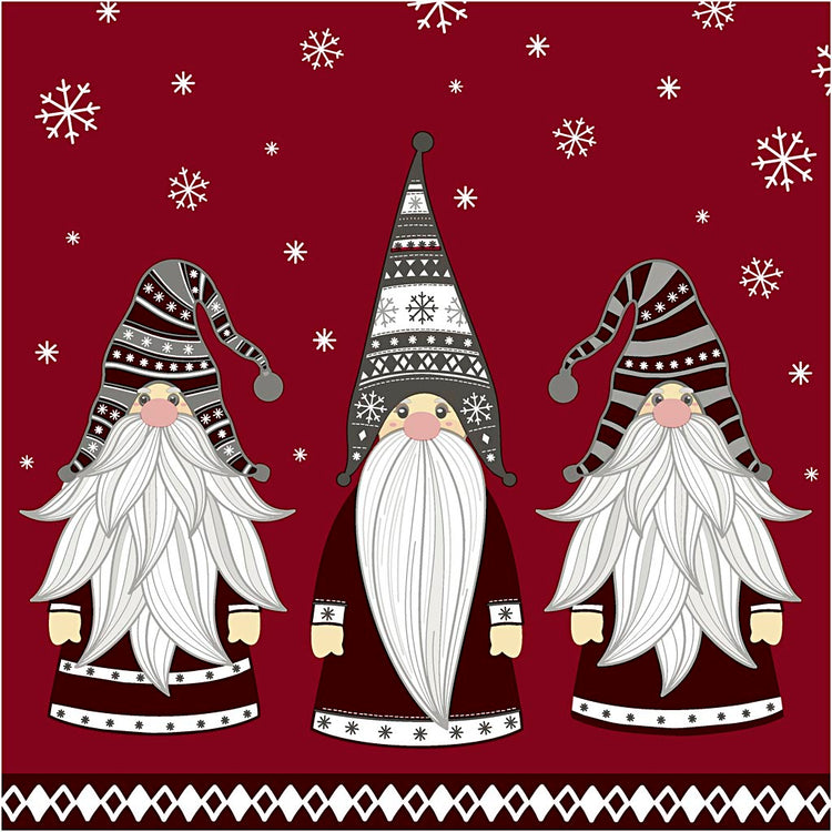 Creativ Company Servietten, Zwerge, Größe 33x33 cm, 20 Stück, 1 Box